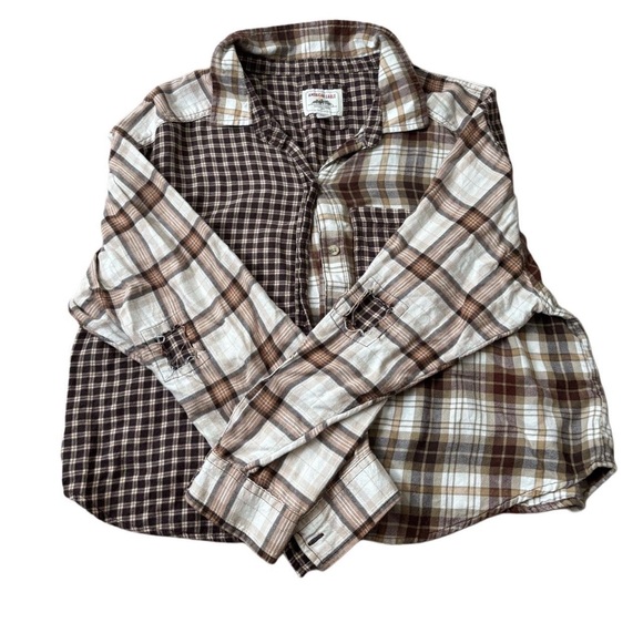 OshKosh B'gosh Kids Plaid Shirt in Brown and White - Picture 1 of 3